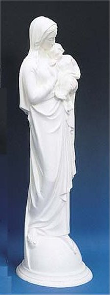 Madonna & Child statue in white Holy Sculpture